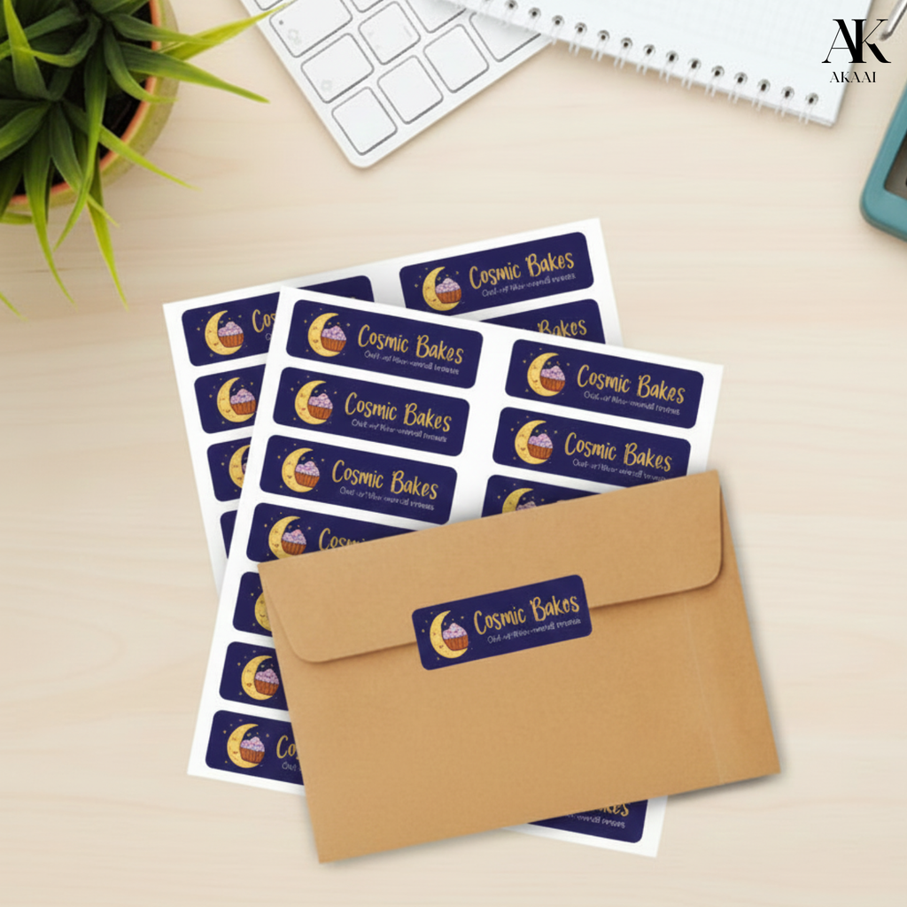 Akaai Custom Designed Square Sticker Sheets – HD Printed Branding Labels on Each Sheet.