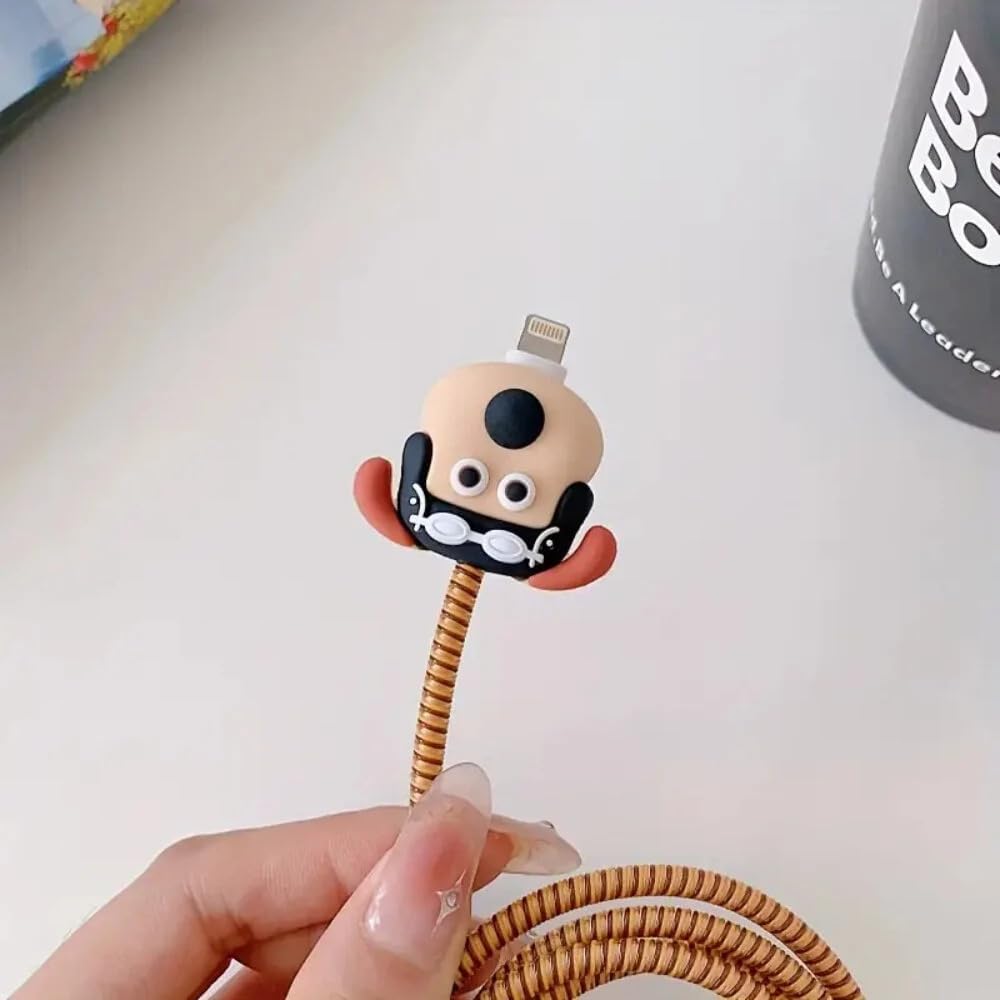 Cute Cartoon Charger Cover & Cable Protector Set – Silicone Shockproof Guard (Dog Edition)