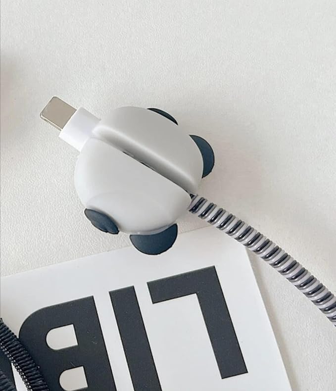 Cute Bear Night Sky Charger Cover & Cable Protector for iPhone – Silicone Charging Adapter Guard Set