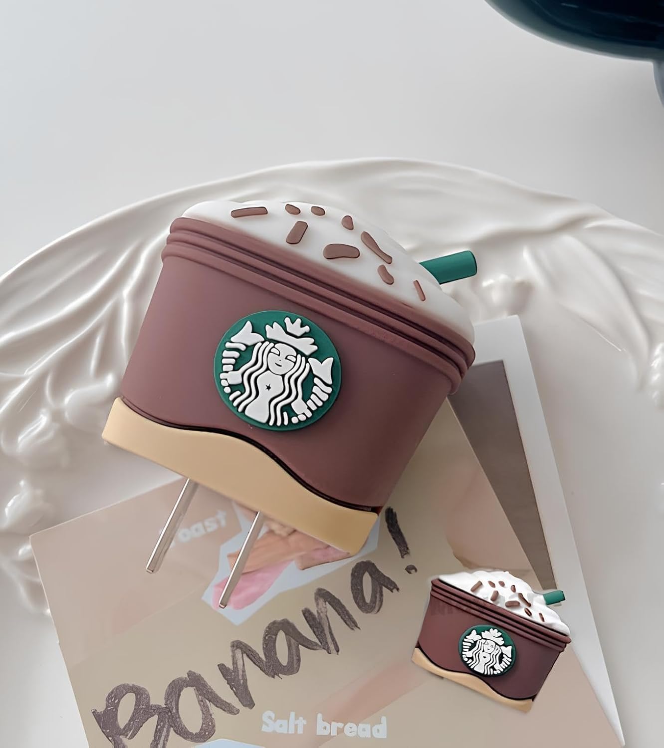 Starbucks Coffee Charger Cover & Cable Protector Set – Silicone Shockproof Guard (STARBUCKS Edition).