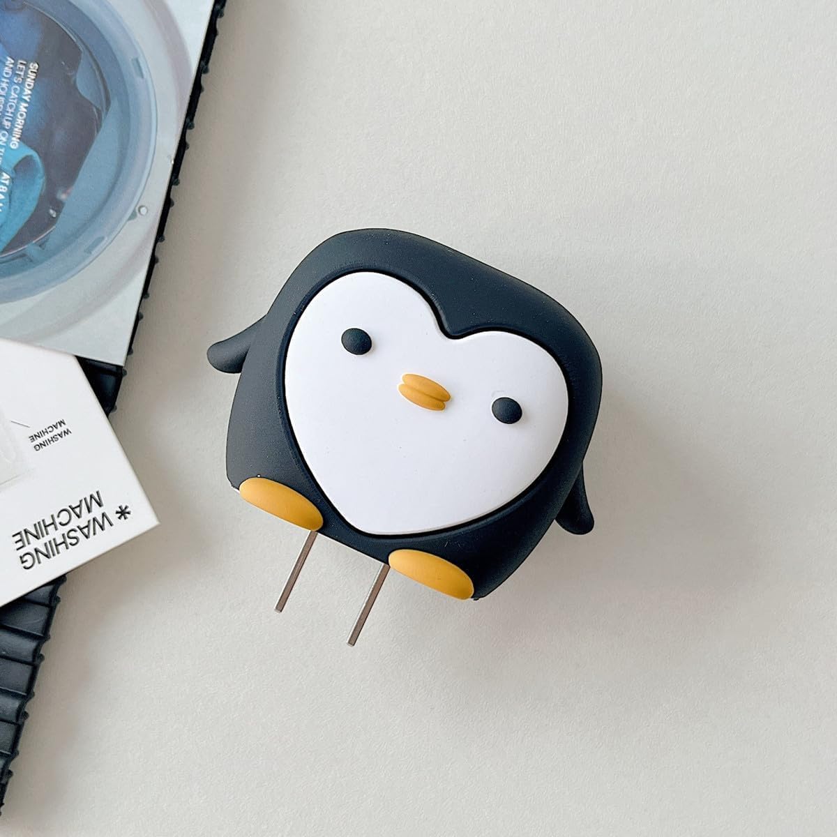 Cute Penguin Charger Cover & Cable Protector Set – Silicone Shockproof Guard (Penguin Edition)