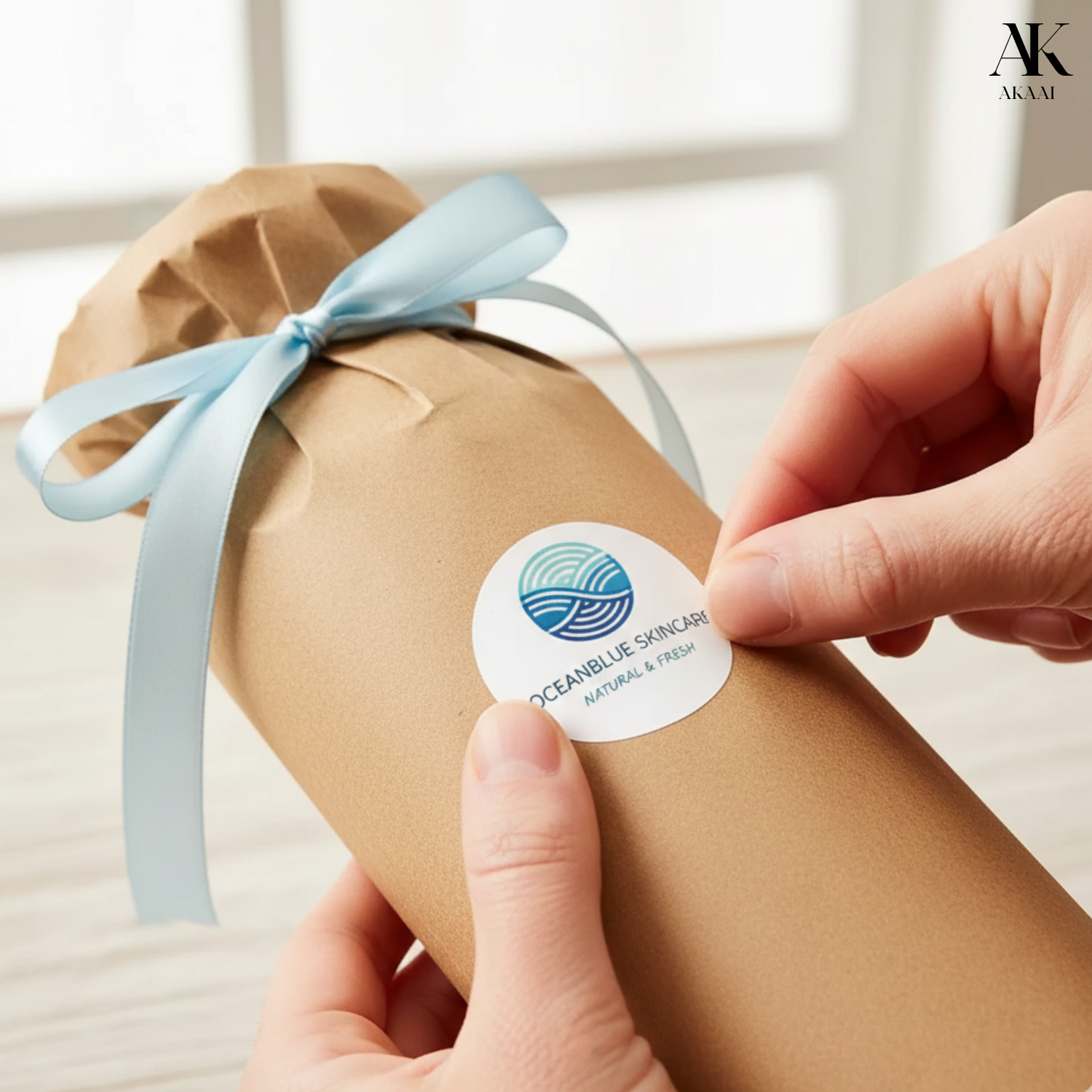 Akaai Custom Designed 4-Inch Round Sticker Sheets – 12 HD Printed Branding Labels on Each Sheet.