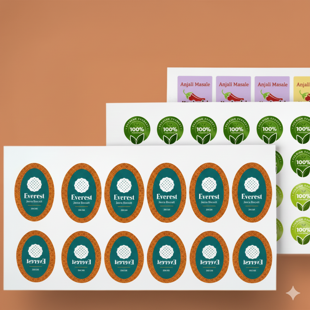 Akaai Custom Designed Square Sticker Sheets – HD Printed Branding Labels on Each Sheet.