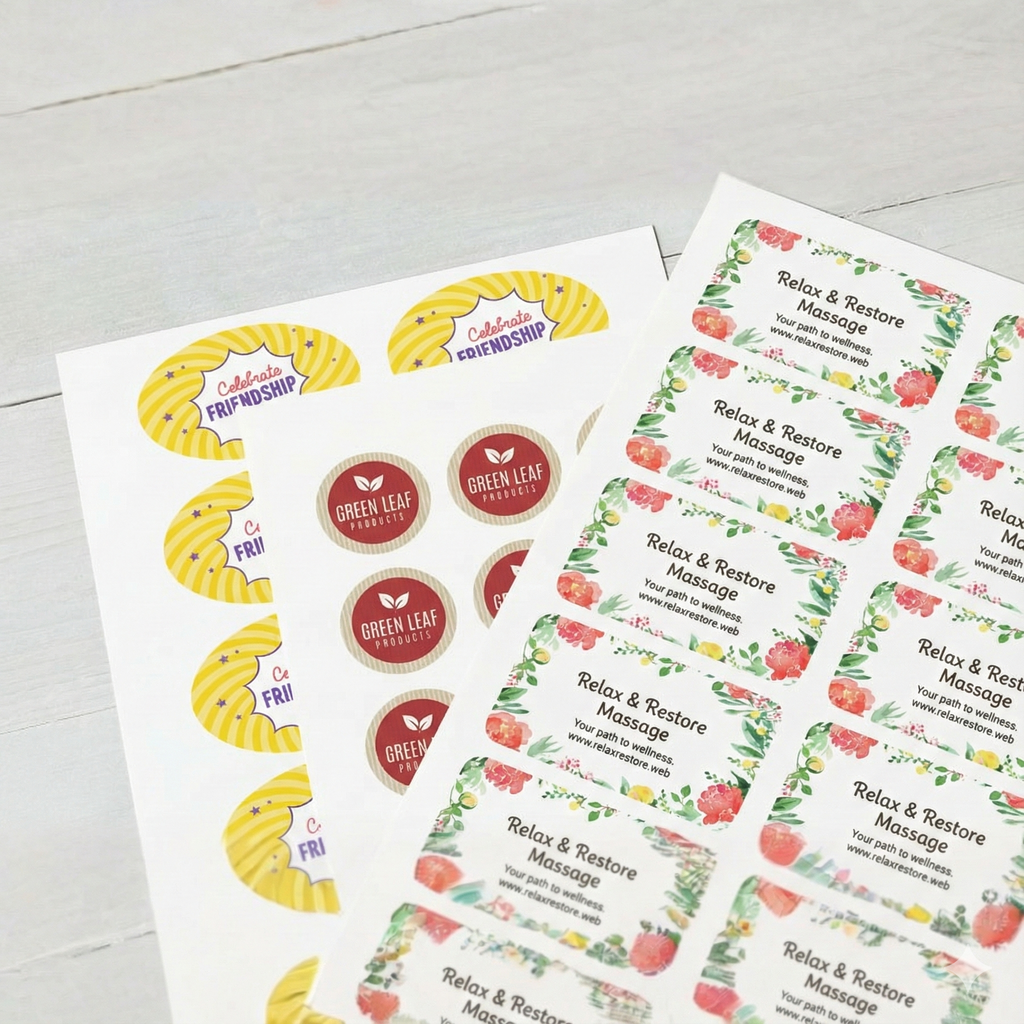 Akaai Custom Designed 2.5-Inch Round Sticker Sheets – 30 HD Printed Branding Labels on Each Sheet